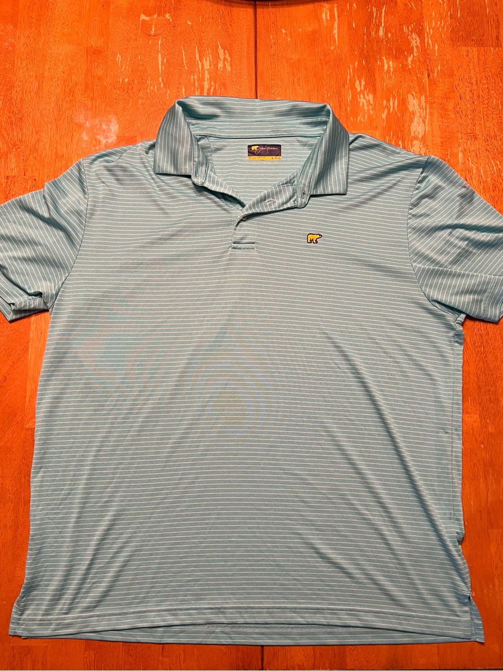 Jack Nicklaus Golden Bear Men's Light Blue Striped Performance Polo